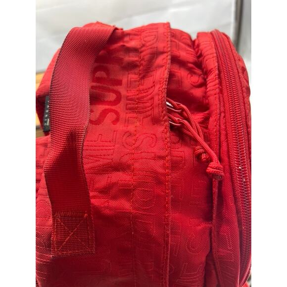 SUPREME NY Nylon Backpack Logo Pattern RED S/S 2019 - Picture 8 of 9